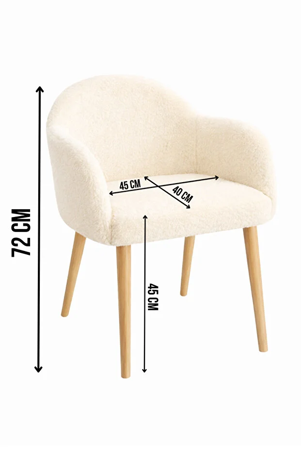 Jasmine Ahşap Ayaklı Retro Puf Minimal Berjer